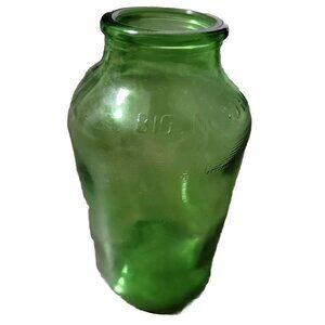 Schmidt Big Mouth Wide Rim Green Glass Beer Bottle Before Grenade Design Vtg